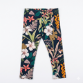 Czarne legginsy w kwiaty