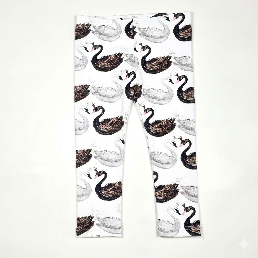 Legginsy z motywem łabędzi