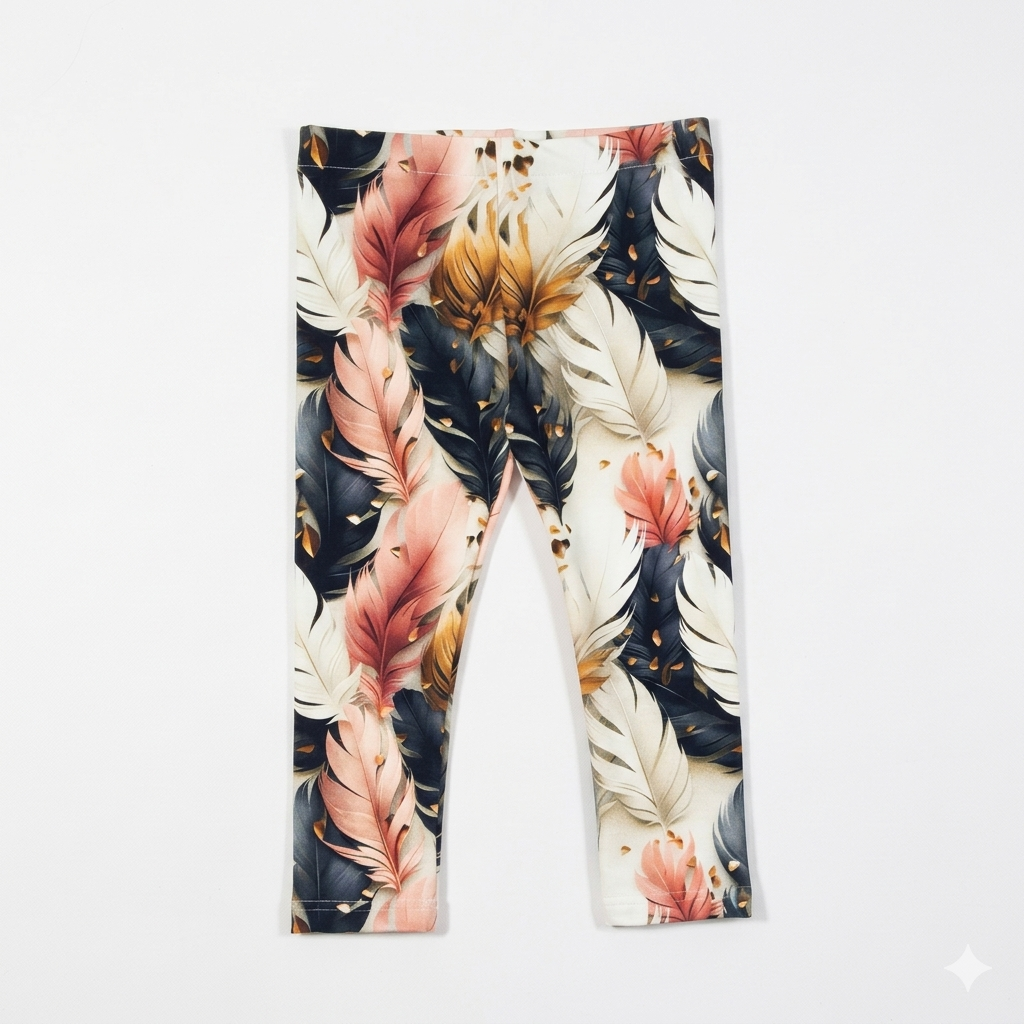 Legginsy z motywem piór