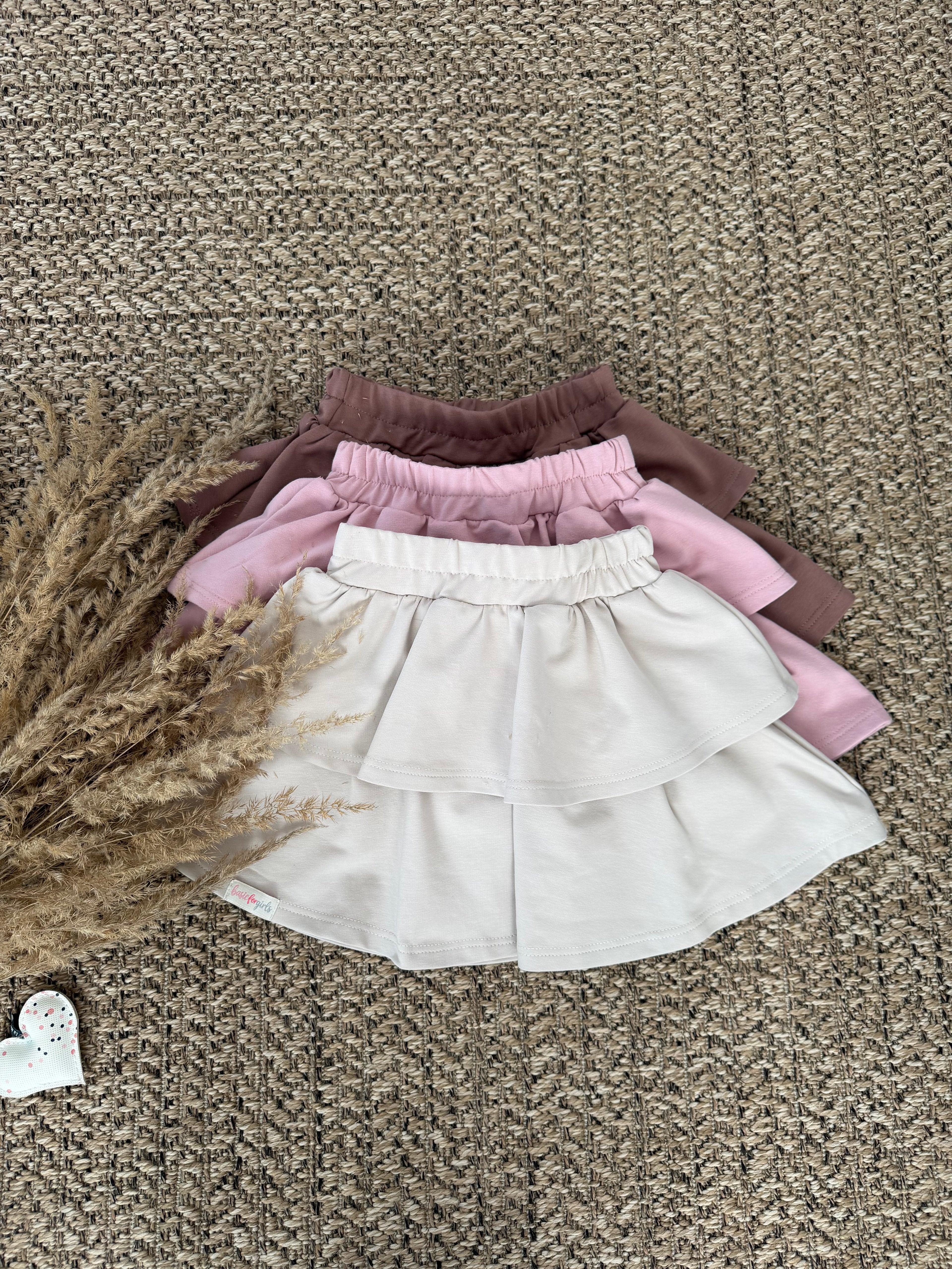 Różowa spódnica z falbankami